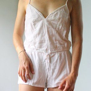 Old Navy White Linen Cami Romper